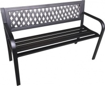 LIF XG202 Panchina da Giardino in Acciaio 119x50x75 cm Nero