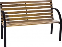 LIF XG2088 Panchina da Giardino in LegnoMetallo 122x60x80 cm Legno Naturale