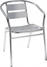 LIF XG4005 Sedia per Esterni Impilabile Alluminio 53x54x74 cm Grigio