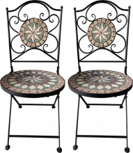 LIF XYT151(SED) Set 2 Sedie da Giardino Pieghevoli Metallo 38x90 cm Antracite Morgana
