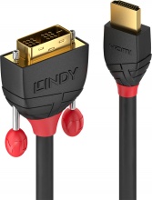 LINDY 36270 Cavo e adattatore video 0.5 m HDMI tipo A Standard DVI-D Nero