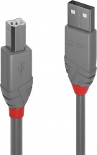 LINDY 36685 Anthra Line Cavo USB 5 m 2.0 USB A USB B Grigio