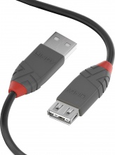 LINDY 36703 Cavo USB 2 M USB 2.0 USB a Nero, Grigio