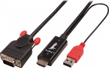 LINDY 41455 Cavo 1.0M HDMIUSB VGA HDMIUSB Nero