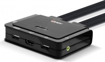 LINDY 42345 Switch 2 Port HDMI 2.0 Kvm Switch Compact