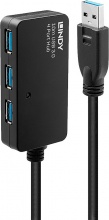LINDY 43159 Hub di interfaccia Usb 3.2 Gen 1 (3.1 Gen 1) Type-A 5000 MbitS Nero