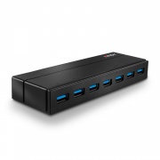 LINDY 43228 Hub USB 3.0 7 Porte Type-A 5000 Mbits Nero LINDY