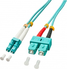 LINDY 46391 2.0M OM3 LC SC Duplex Cavo a fibre ottiche 2 m Turchese
