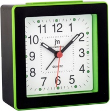 LOWELL JA7061QV Orologio Sveglia Analogico Retroilluminazione Nero  Verde