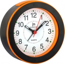 LOWELL JA7061TO Orologio Sveglia Analogico Retroilluminazione Nero  Arancione JA7061-TO