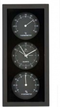 LOWELL JA7071N Orologio da Parete Multifunzione Termometro + Igrometro Nero JA7071-N