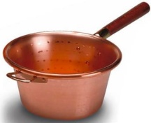 Lar 281035 Paiolo per Polenta in Rame � 28 cm Capacit� 5.5 Litri con Manico in Legno