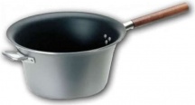 Lar 4003 Paiolo per Polenta Antiaderente in Alluminio 26 cm Manico in Legno 22 cm