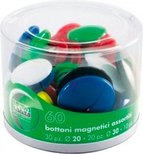 Lebez 2777 Confezione 60 barattolo Bottoni Magnetici Ass