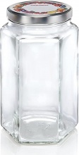 Leifheit 3211 Vasetto 1700 ml esagonale con tappo 12.4 cm 19.8 cm Vetro