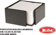 Leone LEO0085Z Portatovaglioli Bamboo cm 13,5x13,5x10h Nero