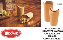 Leone LEO0726 Box Per Fritti cf 50 pezzi Avana ml 620 cm 6,4x17,6h