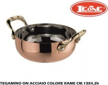 Leone LEO2001P Tegame Tegamino in Acciaio Inox cm 13x4,2h colore Rame