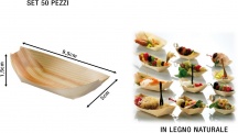 Leone O0041S Piroga Legno Piccola cm 9.5x5x1.5 Set 50 pezzi