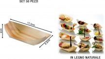 Leone O0043S Piroga Legno Grande cm 17.5x8.5x2h Set 50 pezzi