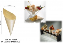 Leone O0051S Cono Legno cm 9.5x22.5 Set 50 pezzi