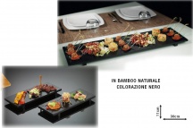 Leone O0062Z Vassoio Sushi Bamboo Cm30x11x2.5h Nero