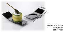 Leone O0100 Piattino Space Set 24 pezzi cm 10x4 Nero Krystal Party