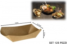 Leone O0753 Vaschetta da Fritti Kraft Pe Avana Set 125 Pz cm 15x10.5x3.7h