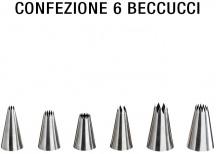 Leone O4000 Beccucci Acciaio 18 10 Set 6 pezzi Punta Stella cm 2.5x4h