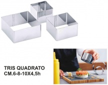 Leone O4008 Coppa Pasta Quadrati Set 3 pezzi cm 6-8-10x4.5h