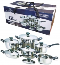 Casalinghi Letizia Ceramica 000094 Batteria Pentole 12 Pezzi in Acciaio Inox Gold