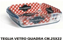 Letizia Ceramica 023931 Pirofila da Forno in Vetro Quadrata 25 x 22 cm - Ocusine