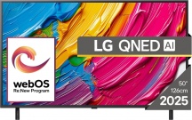 Lg 50QNED80A3A Smart TV 50" 4K Ultra HD QNED WebOS a7 Gen8 AI 4K Classe G Nero