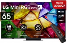Lg 65MRGB87B6B.API Smart TV 65" 4K UHD Mini RGB WebOS a8 Gen3 AI Classe D Nero