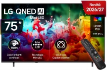 Lg 75QNED70B6A.API Smart TV 75" 4K UHD QNED MiniLED WebOS Multi AI Classe E Nero