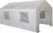 Lifeingarden JU-075 Gazebo da Giardino 6x3 mt Metallo Tende Laterali Bianco Idaho
