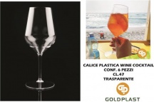 Goldplast GO112049 Calice Wine Cocktail Tt-Trasparente cc 470 cf 6 Pezzi