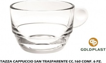 Goldplast GO191914 Tazza Cappuccio San cc 160 cf 6 pezzi Trasparente