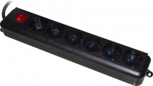 Link LKMP06N Presa Multipla 6 Schuko Con Interruttore Cavo 1.5Mt Nera