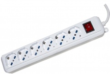 Link LKMP06 Presa Multipla 6 Schuko Con Interruttore Cavo 1.5Mt Bianca