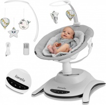 Lionelo 5903771703284 Bella Sdraietta Neonato Elettrica Max 9Kg Altalena Neonati Concrete Grey