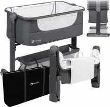 Lionelo 94037000 Lettino Culla Neonato da Campeggio Co-sleeping Ruote Graphite - Timon