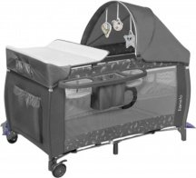 Lionelo 94037000 SVEN CONC. GREY Lettino Culla Neonato Campeggio con Ruote + Accessori Grey - Sven Plus