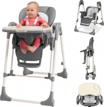 Lionelo LO-LAURICE GREY STONE Laurice - Seggiolone Pappa 2 in 1 6-36 Mesi Sdraietta Neonato Grey Stone