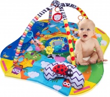 Lionelo LO-ANIKA PLUS BLUEYELLOW Palestrina Neonato con Giochi Tappetino evolutivo 114 cm - Anika