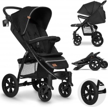 Lionelo LO-ANNET TOUR BLACK CARBON Annet - Passeggino Leggero Compatto Pieghevole 0M fino 22Kg Black Carbon