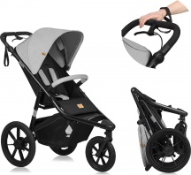 Lionelo LO-AZURA GREY STONE Azura - Passeggino Tre Ruote Leggero Pieghevole da 0-3 Anni Grey Stone