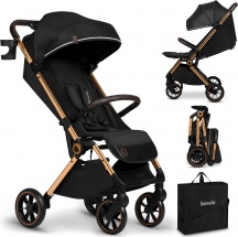 Lionelo LO-CLOE BLACK ONYX CLOE - Passeggino Leggero Compatto Pieghevole 6+M fino 22Kg Black Onyx