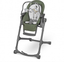 Lionelo LO-CORA-PLUS-GREEN-OLIVE Cora Plus - Seggiolone Pappa 6+ Mesi Reclinabile Pieghevole Green Olive