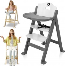 Lionelo LO-FLORIS GREY STONE Floris - Seggiolone Pappa Evolutivo bambini 6M-40 Kg Grey Stone